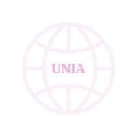 the unia logo on a black background